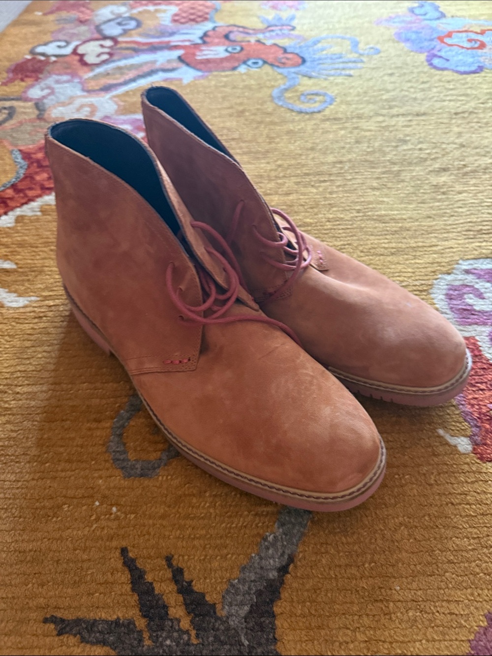 Cole Haan Men's Suede Chukka Boots in Rust/brown